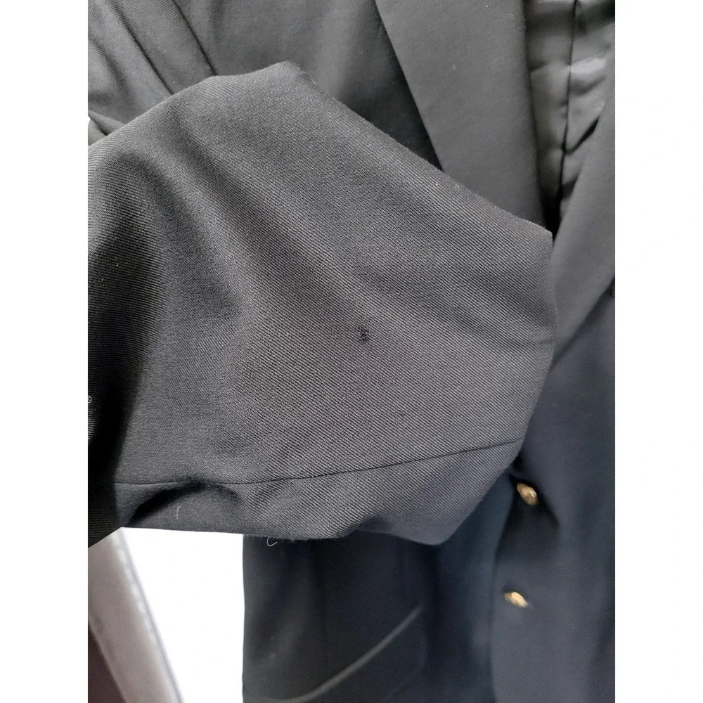 Jos. A. Bank Blazer Mens 42 Traditional Fit Black Gold Crest Buttons Preppy